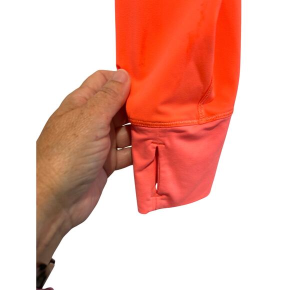 Lululemon Women’s Long Sleeve Hooded 1/2 Zip Popover Jacket Neon Coral Size 4 - Picture 2 of 9
